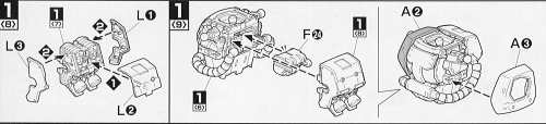 シャア専用ザクⅡの説明書「工程１－８,９」の画像