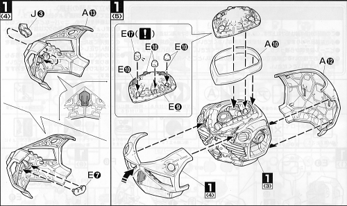 シャア専用ズゴック（ＭＳＭ－０７Ｓ）の取扱説明書「工程１－４」の画像