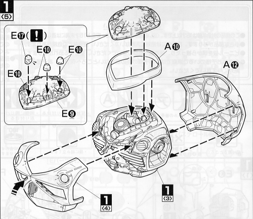 シャア専用ズゴック（ＭＳＭ－０７Ｓ）の取扱説明書「工程１－５」の画像