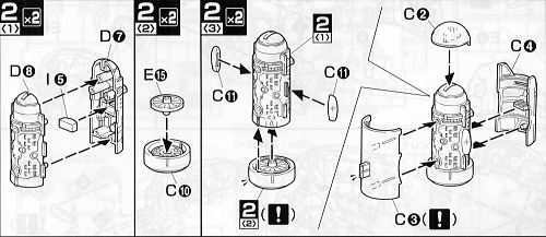 シャア専用ズゴック（ＭＳＭ－０７Ｓ）の取扱説明書「工程２－１,２」の画像