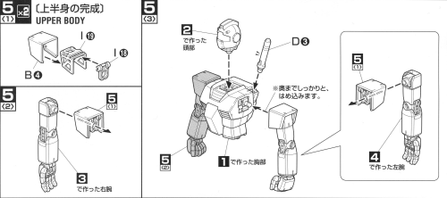 ジム（ＲＧＭ－７９）の説明書「工程５－１～３」の画像