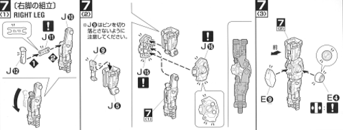 ジム（ＲＧＭ－７９）の説明書「工程７－１～３」の画像